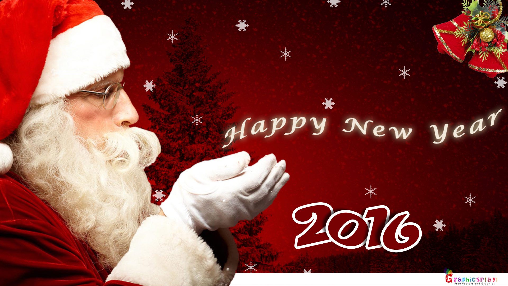 New Year Greeting with Santa JPG and PSD 2