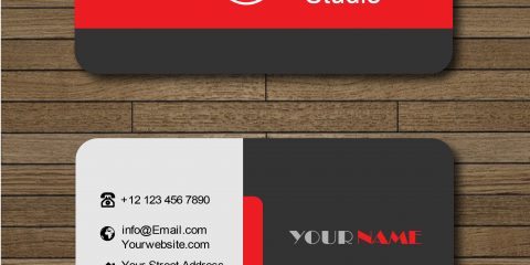 Business Card With Red and Black Combination Vector 6