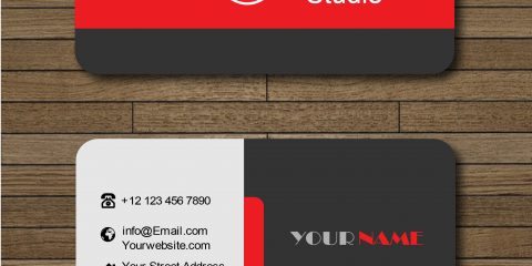 Business Card With Red and Black Combination Vector 15