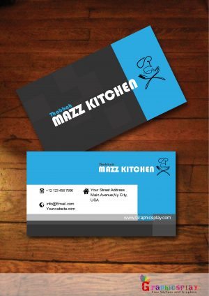 Black and Blue Business Card Vector for Food and Catering 17